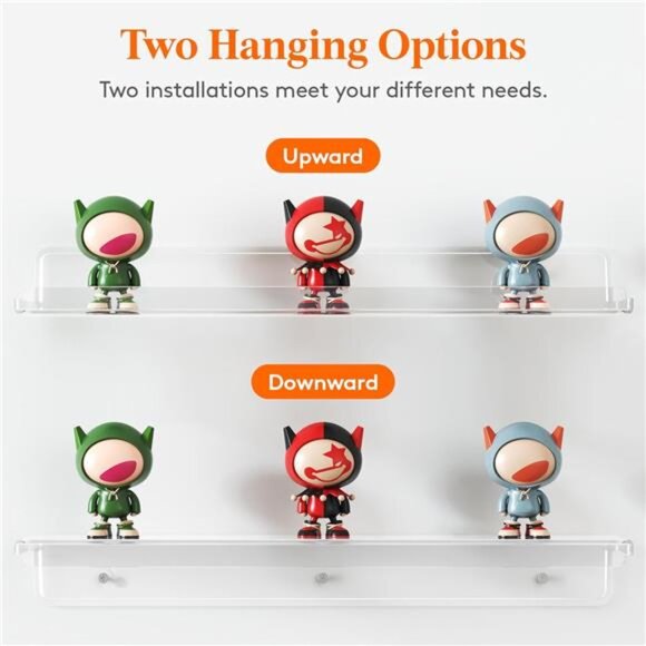 Floating Shelves for Wall, 6 Pack 15" Clear Acrylic Shelf Room Decor for Book - Picture 6 of 7